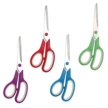4-Pack Scissors 8" Multipurpose Scissors Ultra Sharp Blades Titanium Bonded Scissors Coated Sturdy Sharp Scissors Right/Left Handed Comfort-Grip Handles for Office Home School Sewing Fabric Craft